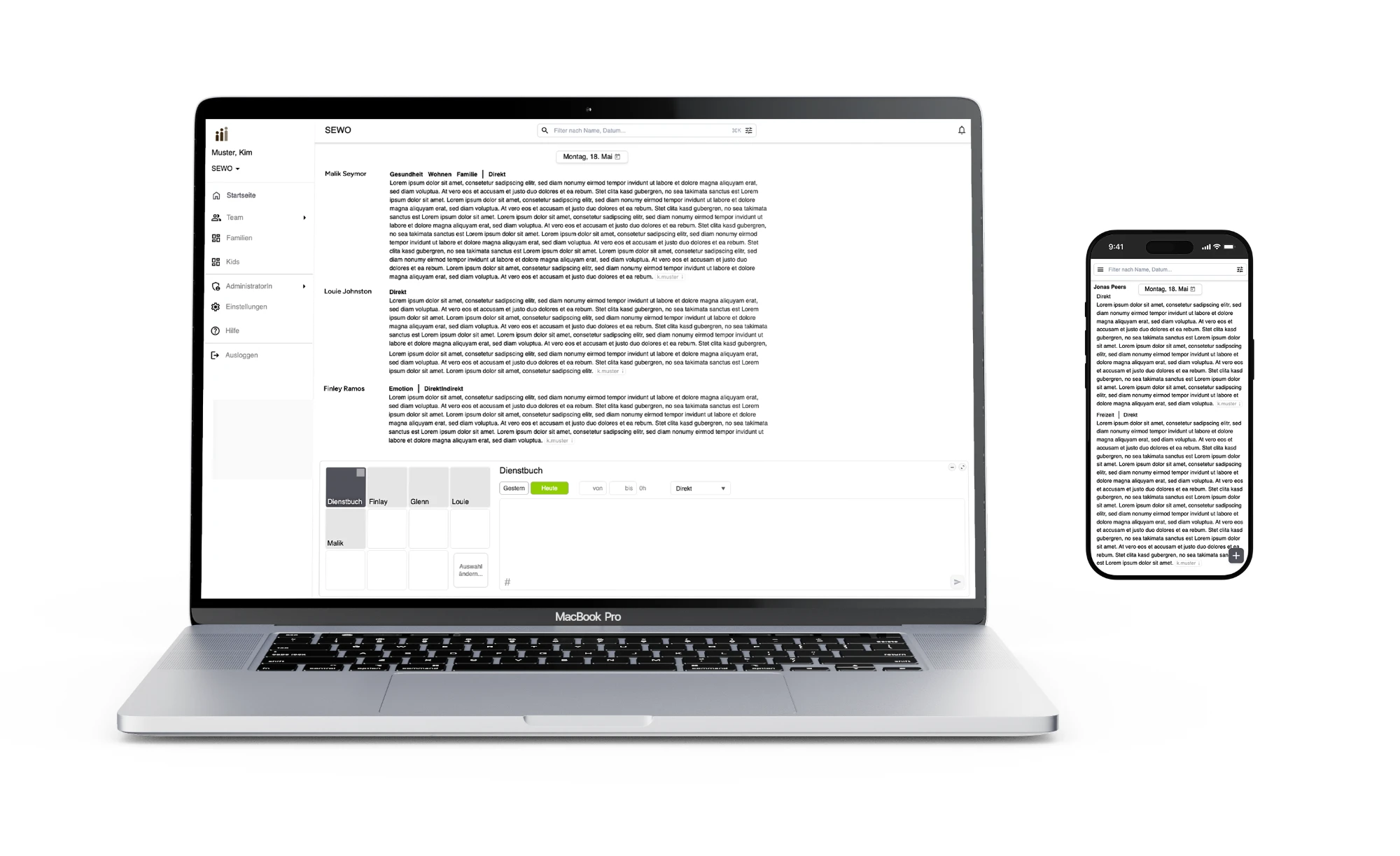 KidsManager - Desktop, Tablet und Smartphone bereit